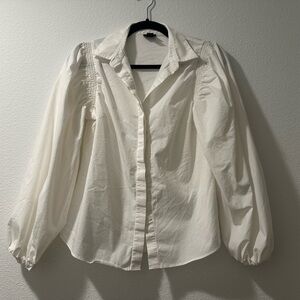 Worthington Classic White Blouse size XS with balloon sleeves